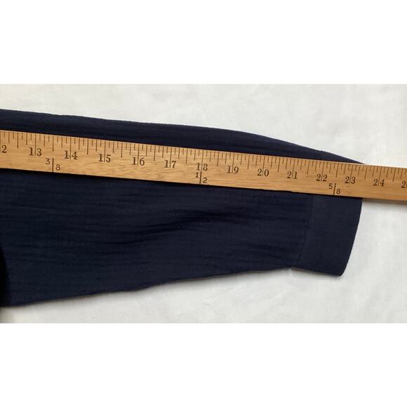 J.Jill Cotton-Gauze Split-Hem Tunic size S navy - Picture 7 of 7